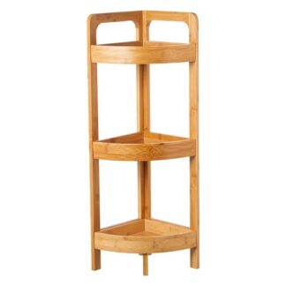 Estantería Baño Esquina Madera Bambú+dm Natural 23x23x77cm, Necesita Montaje