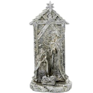 Figura 22217 Nacimiento Resina Plateado Estrella 15x13x30cm