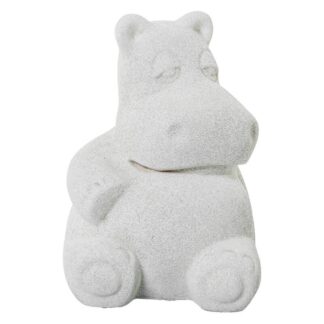 Figura Hipopótamo Cerámica Gris Arena 17x16x23cm