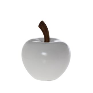 Figura Manzana Cerámica Blanco Ø25x35cm