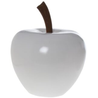 Figura Manzana Cerámica Blanco Ø40x50cm