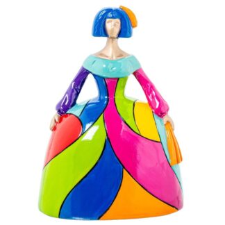 Figura Menina 20cm Resina Colores 15x13x20cm