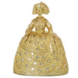 Figura Menina 22cm Resina Dorada 17,5x13x22cm