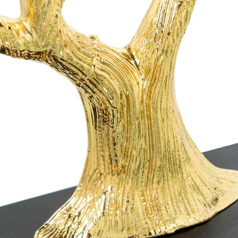 Figura Metal Árbol Dorado C/bae Madera Negro 38x7x28cm - Image 3