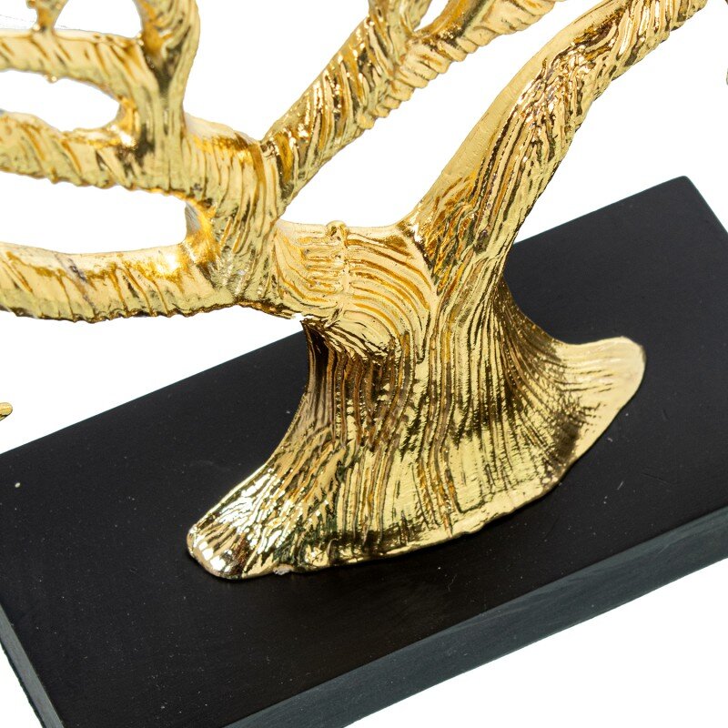 Figura Metal Árbol Dorado C/bae Madera Negro 38x7x28cm - Image 5