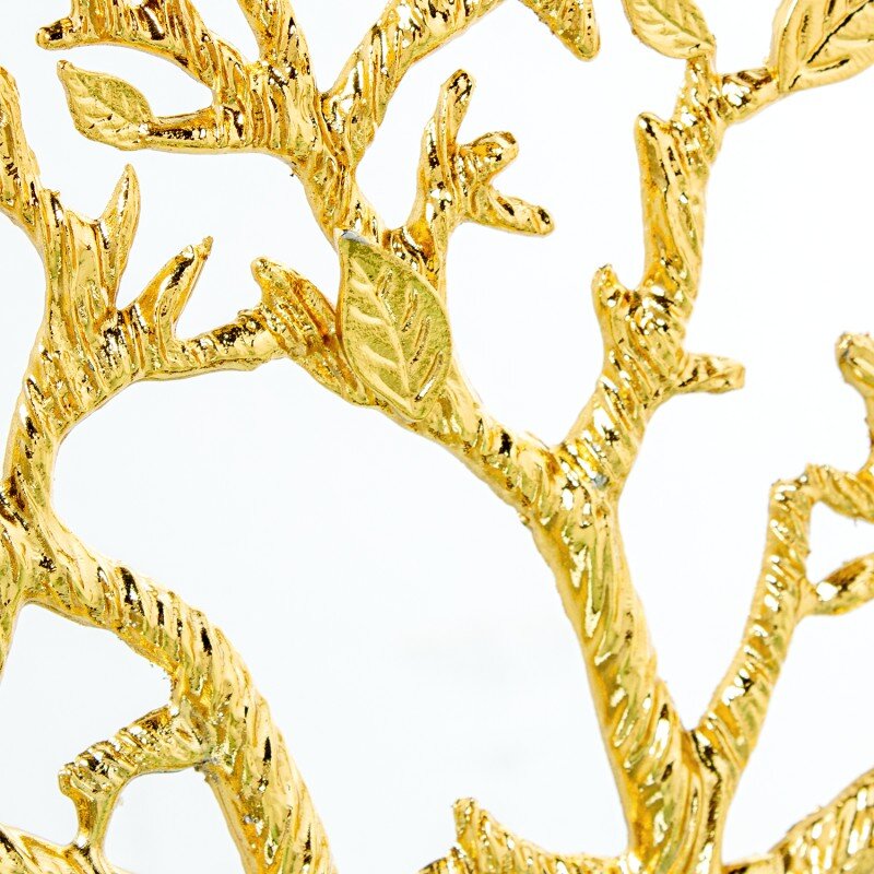 Figura Metal Árbol Dorado C/bae Madera Negro 38x7x28cm - Image 6