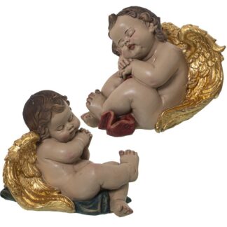 Figura Resina Ángel Sentado Dormido 10x14x11cm