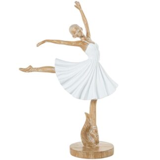 Figura Resina Bailarina Blanca/beige 17,5x10x28,5cm