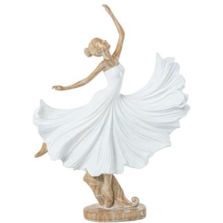 Figura Resina Bailarina Blanca/beige 21,5x6,5x29cm