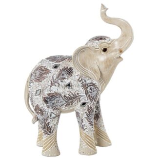 Figura Resina Elefante Blanca 22x11x30cm