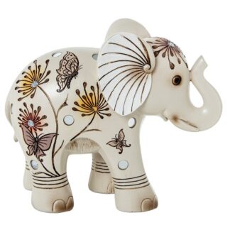Figura Resina Elefante Blanca/dorada 18,5x9,5x15,5cm