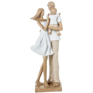 Figura Resina Familia Blanca/beige 10x7x26cm