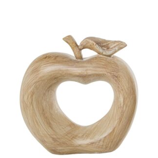 Figura Resina Manzana Beige Efecto Madera 18,5x6x18,5cm