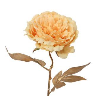 Flor Amarilla Con Tallo Dorado 52cm
