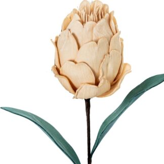 Flor Artificial Beige Espuma Eva Y Papel 65cm