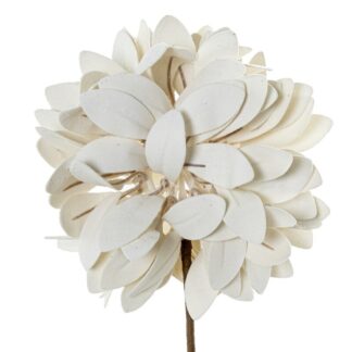 Flor Artificial Blanca Espuma Eva, Plástico Y Papel 65cm