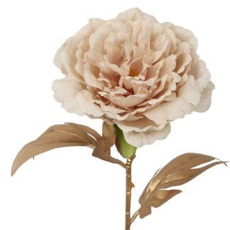 Flor Rosa Con Tallo Dorado 52cm