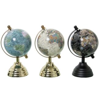 Globo Terraqueo Metal Colores Surtidos 8.5x8.5x14.5cm