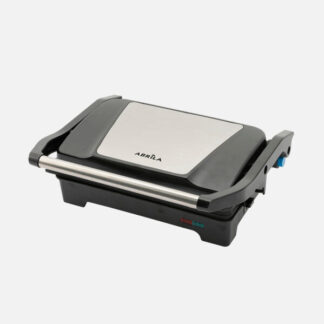 Grill Parrilla Galeon 1200w Negro/acero Apertura 180º Placa 26x16,5m Antiadherente Luz Ind.tacto Frio 11,5x29,5x26cm