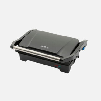 Grill Parrilla Rabion 1200w Negro Apertura 180º  Placa 26x16,5cm Antiadh.luz Ind.tact.fro 11,5x29,5x26cm