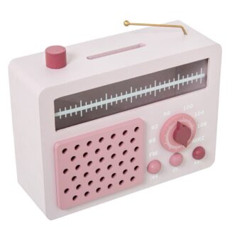 Hucha Madera Radio Rosa 20x8x18cm