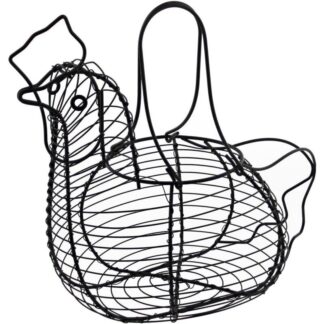 Huevero Metal Gallina Negro 25x18x30cm