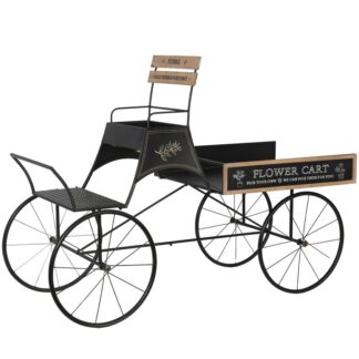 Jardinera Metal Negro Carro Caballos 168x69x121cm