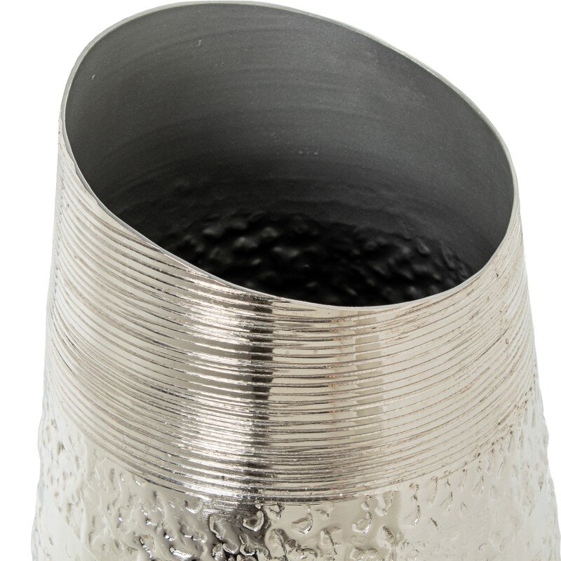 Jarrón Aluminio Plateado Ø21x43cm - Image 3