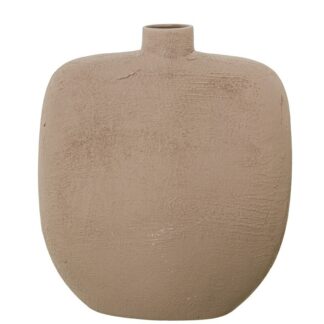 Jarrón Botella Cerámica 32cm Marrón Rugoso 30x14x32cm