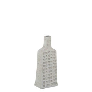 Jarron Botella Ceramica 40cm Blanco Arena 16x10x40cm