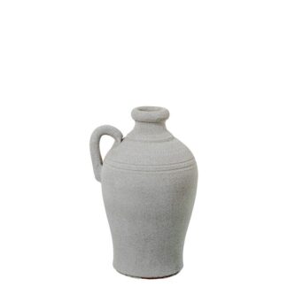 Jarrón C/asa Cerámica 30cm Blanco Arena Ø23x30cm