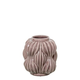 Jarrón Cerámica 20cm Rosa Palo Brillo 19x19x20cm Boca:ø8,5cm