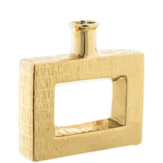 Jarrón Cerámica 24cm Dorada 24x6x24cm
