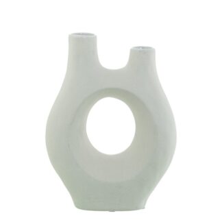 Jarrón Cerámica 26cm Blanco Mate 20x8x26cm