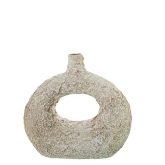 Jarron Ceramica 30cm Blanco Rustico 30x12x30cm