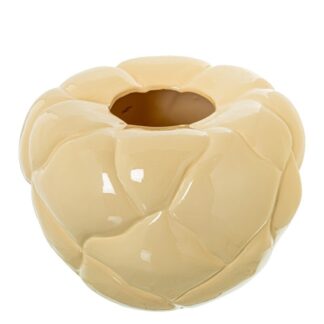 Jarrón Cerámica Ø30x27cm Crema Brillo Ø30x27cm