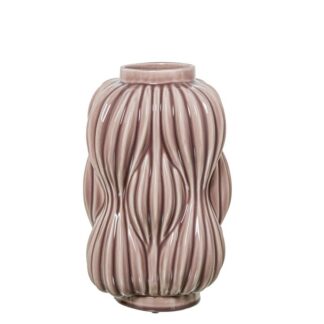 Jarrón Cerámica 32cm Rosa Palo Brillo 19,5x19,5x32cm Boca:ø9cm