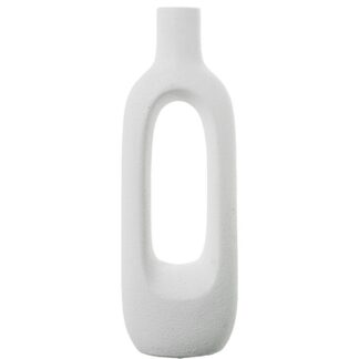 Jarrón Cerámica 33cm Blanco 11,5x8,5x33cm