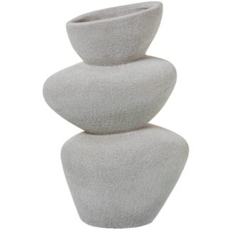 Jarrón Cerámica 36cm Blanco Arena 23x14x36cm