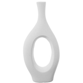 Jarrón Cerámica 41cm Blanco 19x7,5x41cm