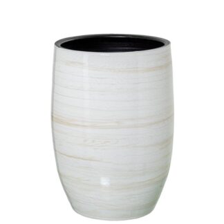 Jarrón Cerámica 50cm Blanco/beige Brillo Ø36x50cm