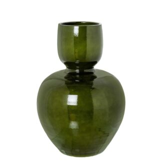 Jarron Ceramica 50cm Verde Brillo 30x50cm