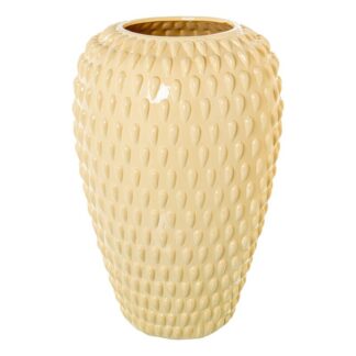 Jarrón Cerámica 52cm Crema Brillo Ø34x52cm
