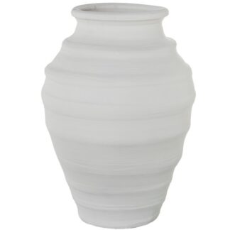 Jarrón Cerámica 57cm Blanco Mate Ø40x57cm