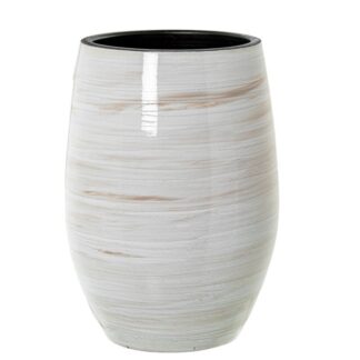 Jarrón Cerámica 60cm Blanco/beige Brillo Ø37x60cm