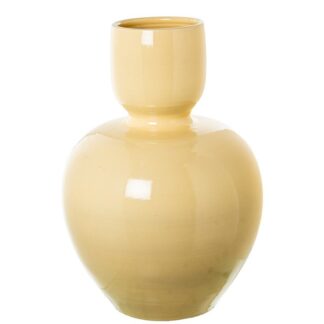 Jarrón Cerámica 60cm Crema Brillo Ø35x60cm