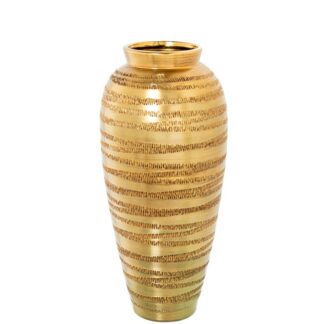 Jarrón Cerámica 60cm Oro Ø26x60cm