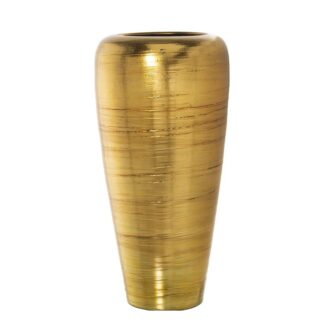 Jarrón Cerámica 71cm Oro Ø35x71cm