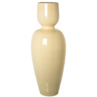 Jarrón Cerámica 80cm Crema Brillo 80cm