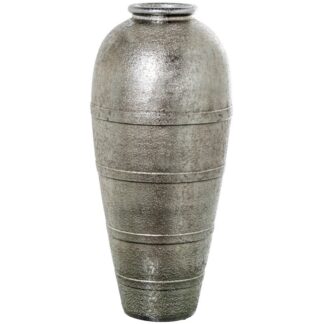 Jarrón Cerámica 80cm Plateado Ø34x80cm